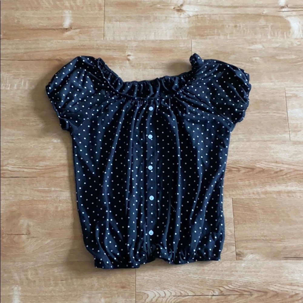 Black and White Polka Dot Top
